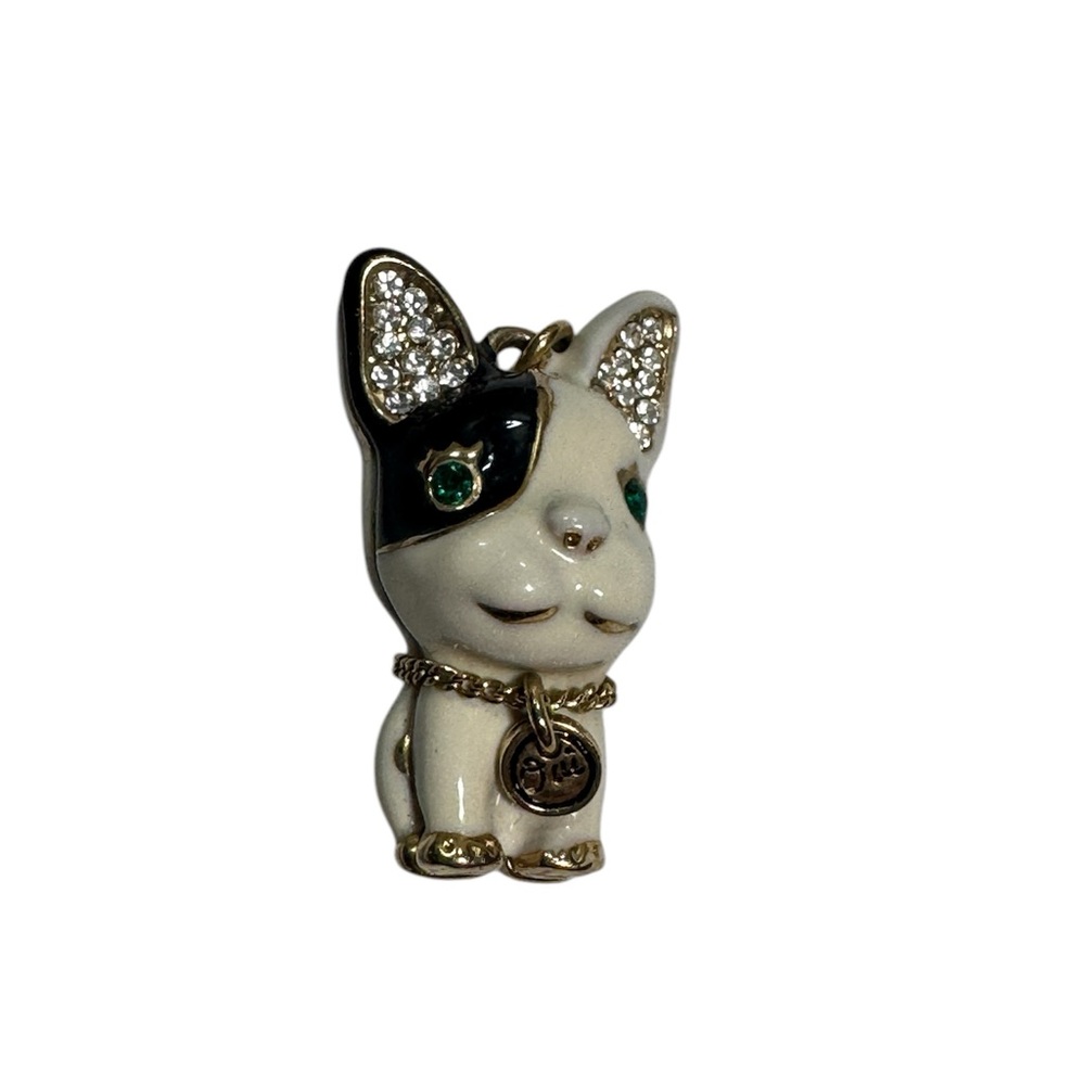 Betsey Johnson Crystal French Bulldog Dog Pendant